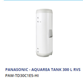 Panasonic-Aquarea / DGC SWW tank 300 Liter Hi Efficiency met groter spiraal RVS