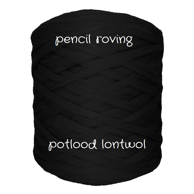 Zwart potlood lontwol