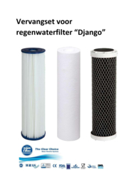 Filterset , 3 vervangfilters voor Aquafilter - regenwaterfilter "Django" 3 staps