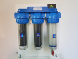 Aquafilter   Regenwater filter triplex mét aftapkraan en 3/4 " aansluitingen (Gratis verzending !)