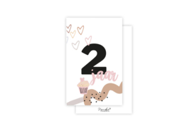 Mini-kaart | 2 jaar - meisjes | 5 stuks