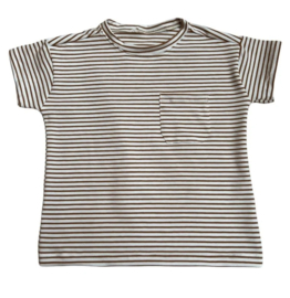 T-shirt streepje | cognac