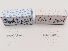 Traktatie |waterverftekening | inclusief naamsticker en doosje met naam| Diverse varianten