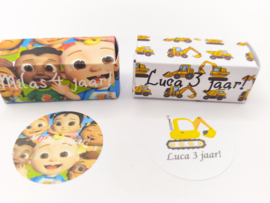 Traktatie |waterverftekening | inclusief naamsticker en doosje met naam| Diverse varianten