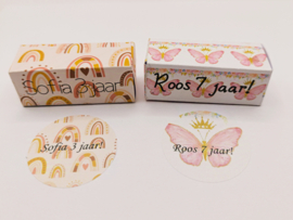 Traktatie |waterverftekening | inclusief naamsticker en doosje met naam| Diverse varianten