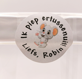 Stickervel | 24 stuks | Ik piep ertussenuit | Met naam