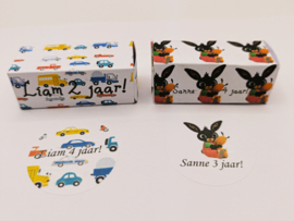 Traktatie |waterverftekening | inclusief naamsticker en doosje met naam| Diverse varianten