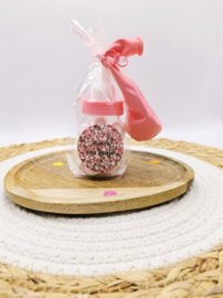 Babyfles | Roze | Roze en witte spekjes | Hoera een zusje!