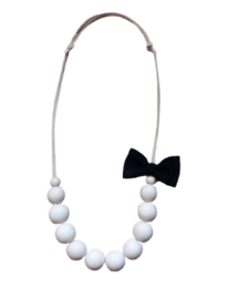 Houten kralen ketting, zwart