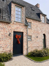 Grote linnen decoratie strik oranje