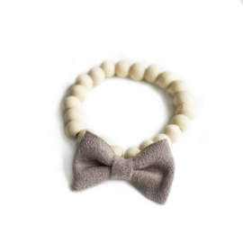 Houten kralen ketting, mauve