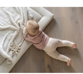 Baby broekje oud roze met roomwit gestreept