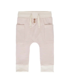 Baby broekje oud roze met roomwit gestreept