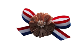 Koningsdag strik gouden bloem