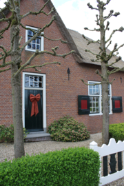 Grote linnen decoratie strik oranje