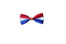 Vlinderstrik rood-wit-blauw-oranje