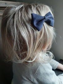 Haarstrik Roos, suède, donker blauw