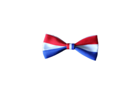 Vlinderstrik rood-wit-blauw