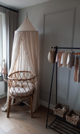 Klamboe vintage met ruches 245 cm licht zand