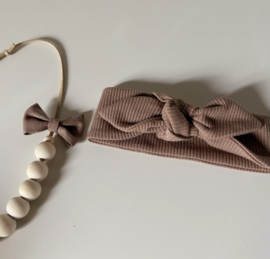 Haarband met strik, fijne rib Roebuck