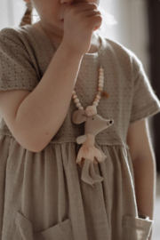 Kralenketting met Maileg muisje Ballerina oud roze