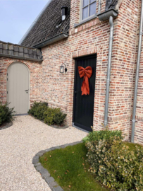 Grote linnen decoratie strik oranje