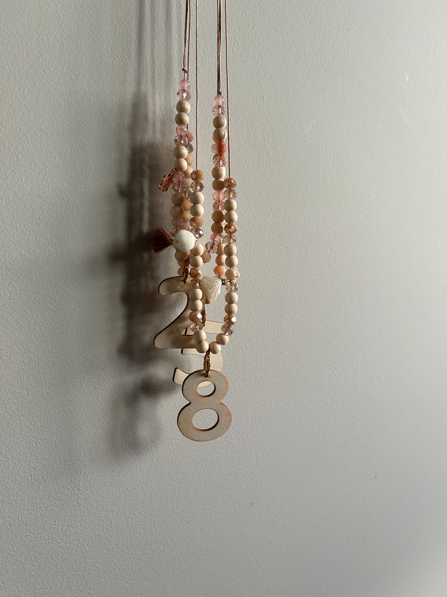 Verjaardags ketting oud roze
