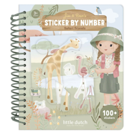 Little Dutch - Safari Friends - Stickerboek op nummer