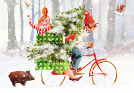 Ingrid Berendsen - IB 066 - Kerstboom halen (fiets)