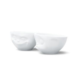 Fifty Eight products - Tassen servies - Kussend & Grijnzend - Kissing & Grinning - Schalenset 200 ml