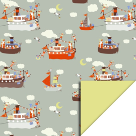 House of Products - Inpakpapier - Sinterklaas - Pakjesboot Sage - Yellow