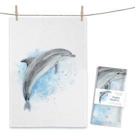 Maluu - Theedoek - Happy Dolphin - Dolfijn