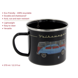 Brisa - Volkswagen VW T1 Bus/Kever - Emaille Mok - Zwart