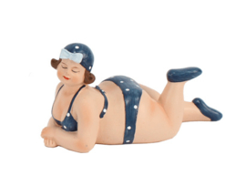 Strandlady liggend - blauw