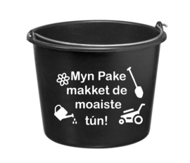 Myn Pake makket de moaiste tún! - cadeau emmer