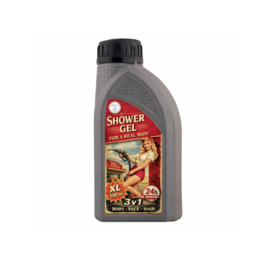 Chocansweets - Retro Industrial 3-in-1 Douchegel voor Mannen – Motorolie Fles (500 ml, Pin-up Blondine Rood)