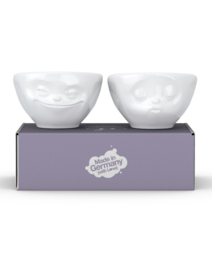 Fifty Eight products - Tassen servies - Kussend & Grijnzend - Kissing & Grinning - Schalenset 100 ml