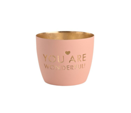 Gift Company - Madras - zachtroze/goud - You are wonderful!