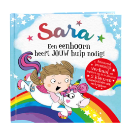 Sara een eenhoorn heeft jouw hulp nodig! Gepersonaliseerd kinderboek met naam
