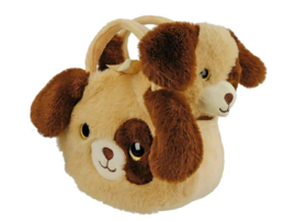 BB Klostermann - Cuties - Tas met knuffeltje - Handtas met hond ( bruin) - Pluche Kindertas (2-delig)