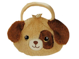 BB Klostermann - Cuties - Tas met knuffeltje - Handtas met hond ( bruin) - Pluche Kindertas (2-delig)