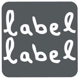 Label label houten rollende vormenstoof roze