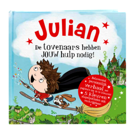 Julian de tovenaars hebben jouw hulp nodig! Gepersonaliseerd kinderboek met naam