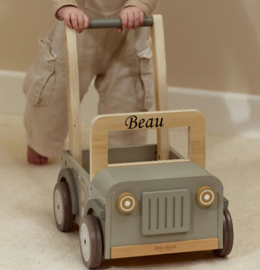 Little Dutch - Safari Friends - Houten Loopwagen Safari Auto