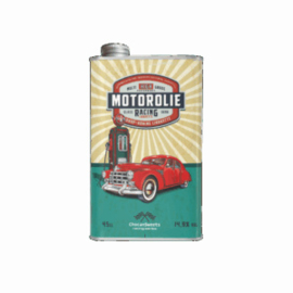 Chocansweets - Motorolie Blik met Drop Honing Likeur – Rode Oldtimer Design (45 cl, 14,9%)