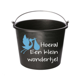 Hoera een klein wondertje! Blauw - cadeau emmer