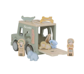Little Dutch - Safari Friends - Vormenstoof Safari Auto - Met of zonder naam