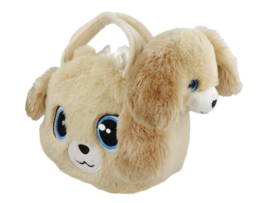 BB Klostermann - Cuties - Tas met knuffeltje - Handtas met Hond Beige– Pluche Kindertas (2-delig)