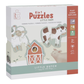 Little Dutch - Little Farm -  6 in 1 puzzel