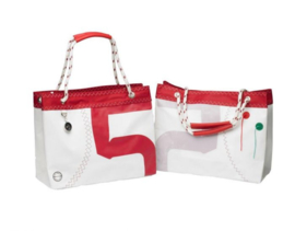 Trend Marine - Tas met hengsels van touw rood/wit